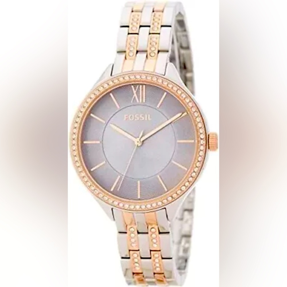 Fossil BQ3124 Two Tone Crystal Embellished Watch